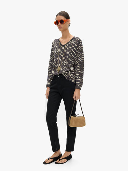 Sweater With Printed Mesh