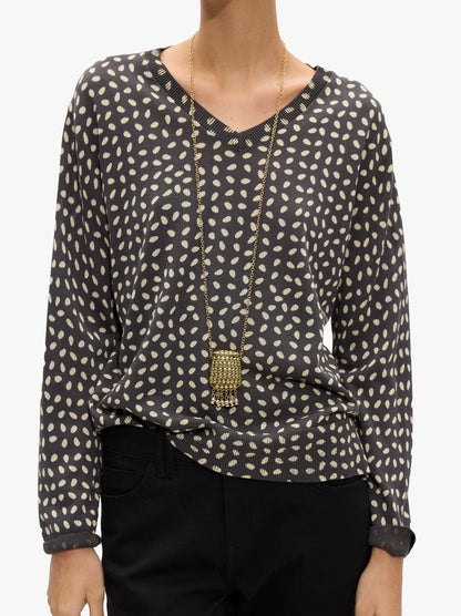 Sweater With Printed Mesh