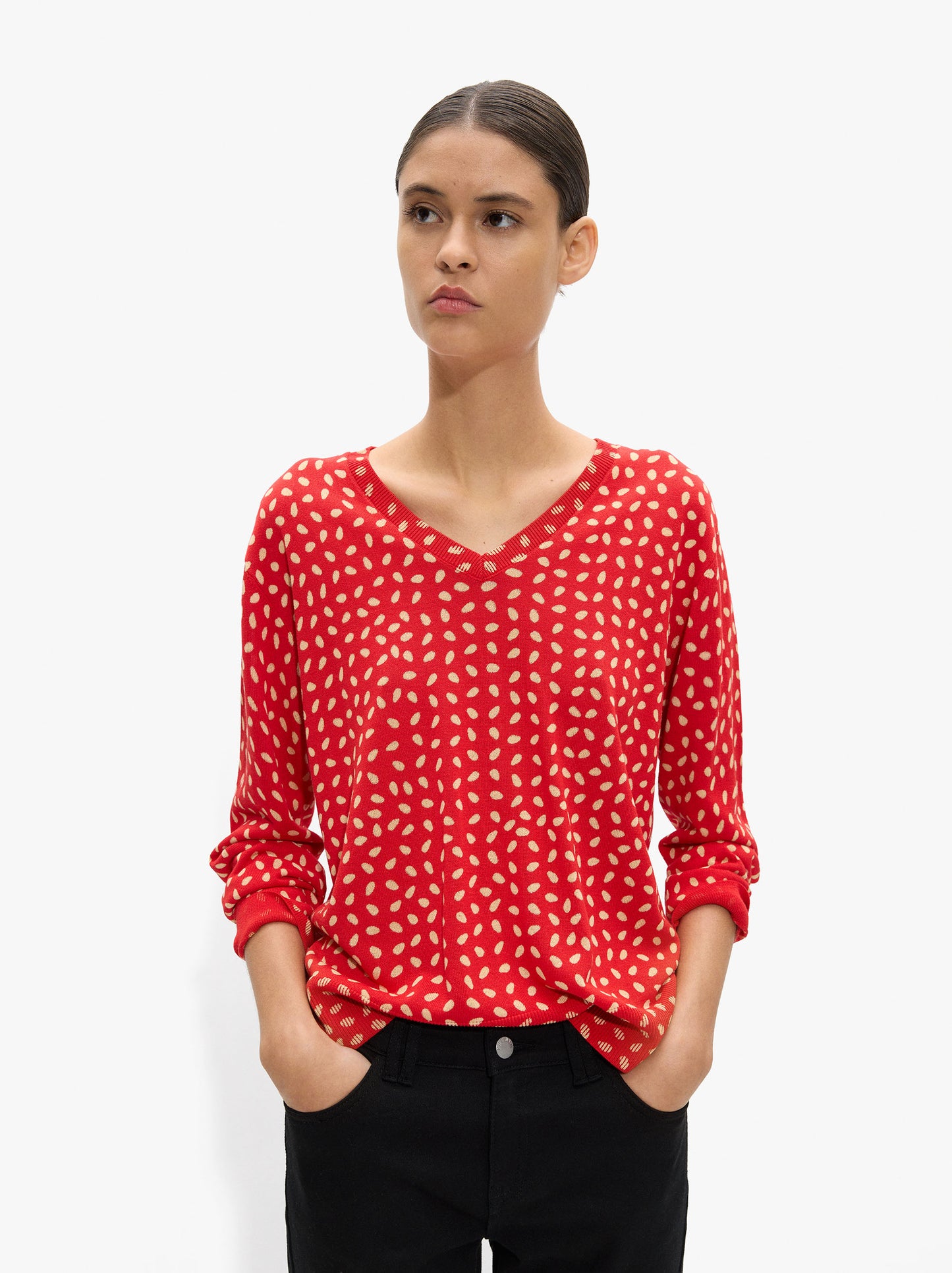 Sweater With Printed Mesh