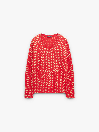 Sweater With Printed Mesh