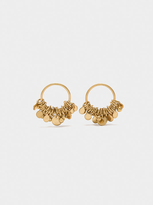 Hoop Earrings With Medals And Spheres