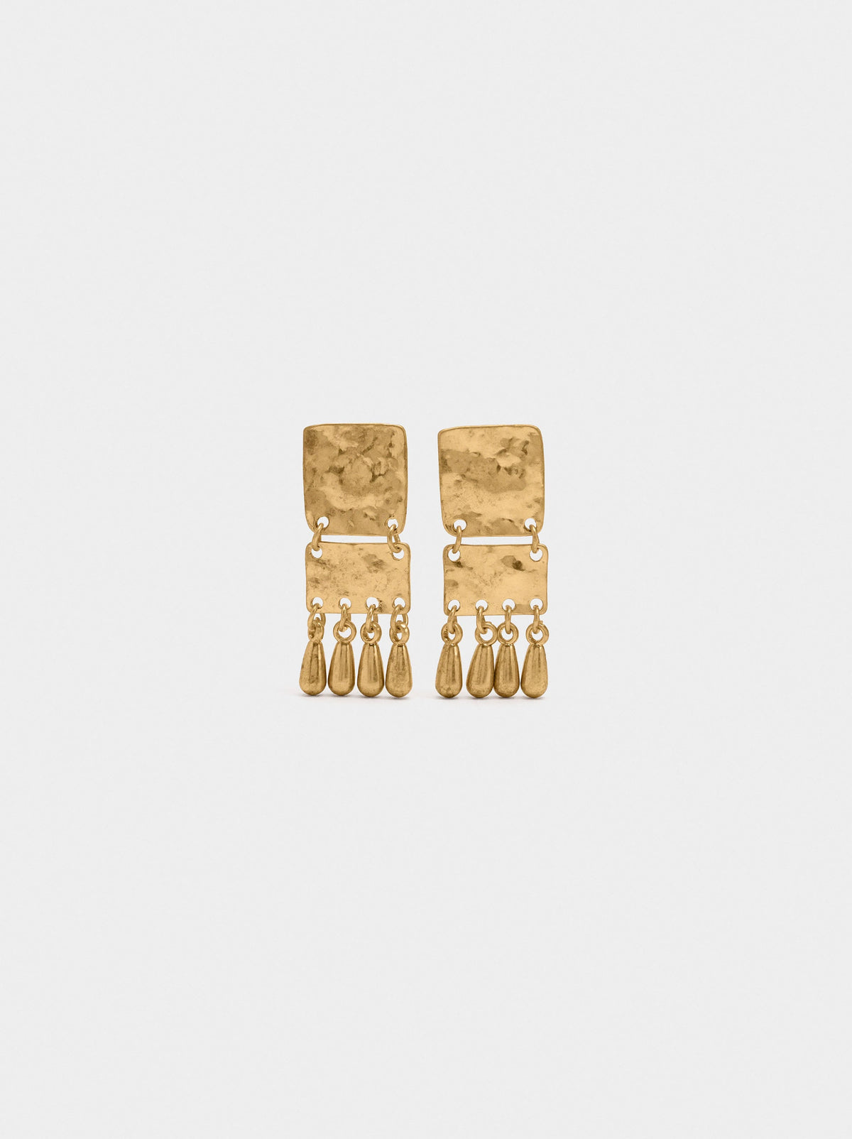 Long Earrings With Square Teardrops
