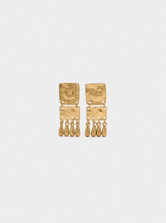 Long Earrings With Square Teardrops