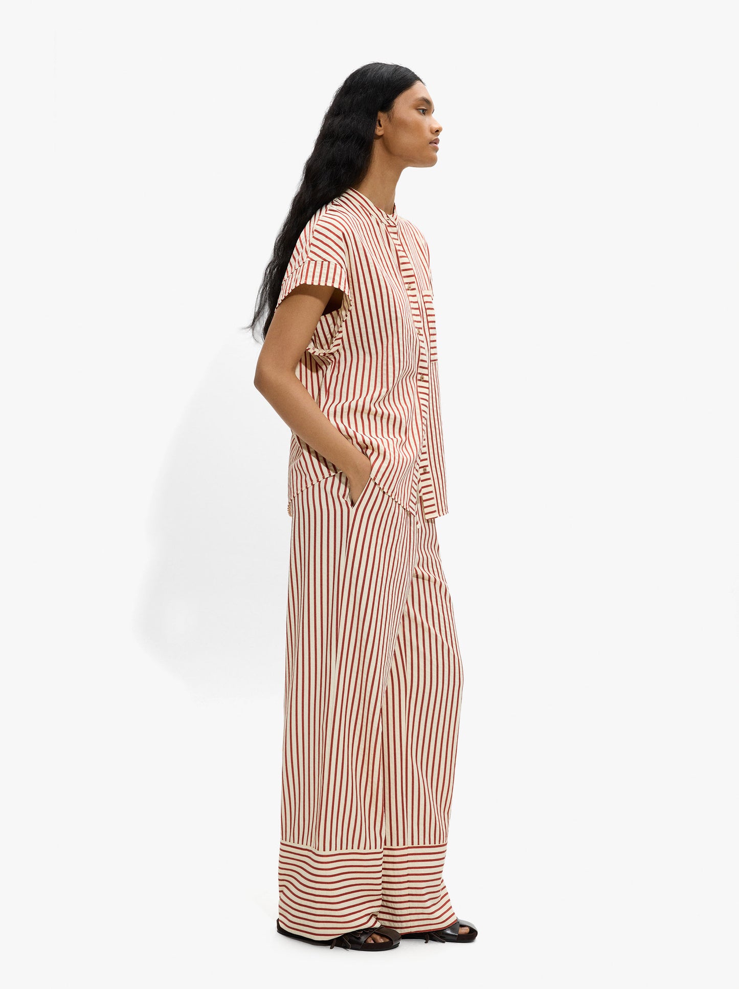 Straight Trousers With Stripes