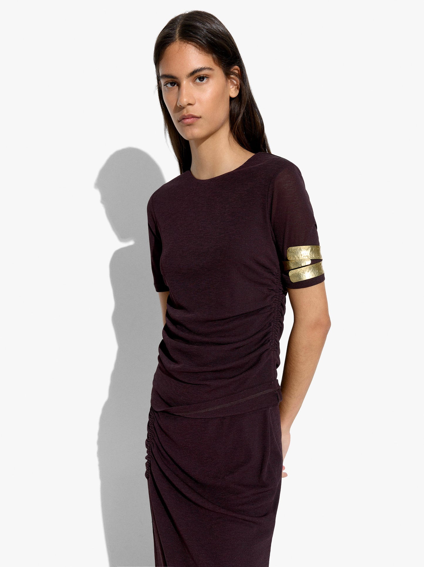 Plain Blouse With Gathers
