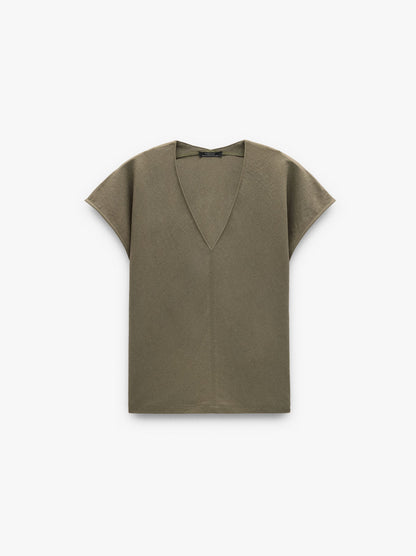 Plain Top With V-Neck