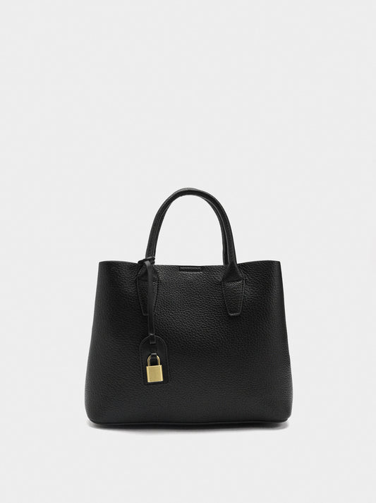 Tote Bag With Texture And Hanging Detail