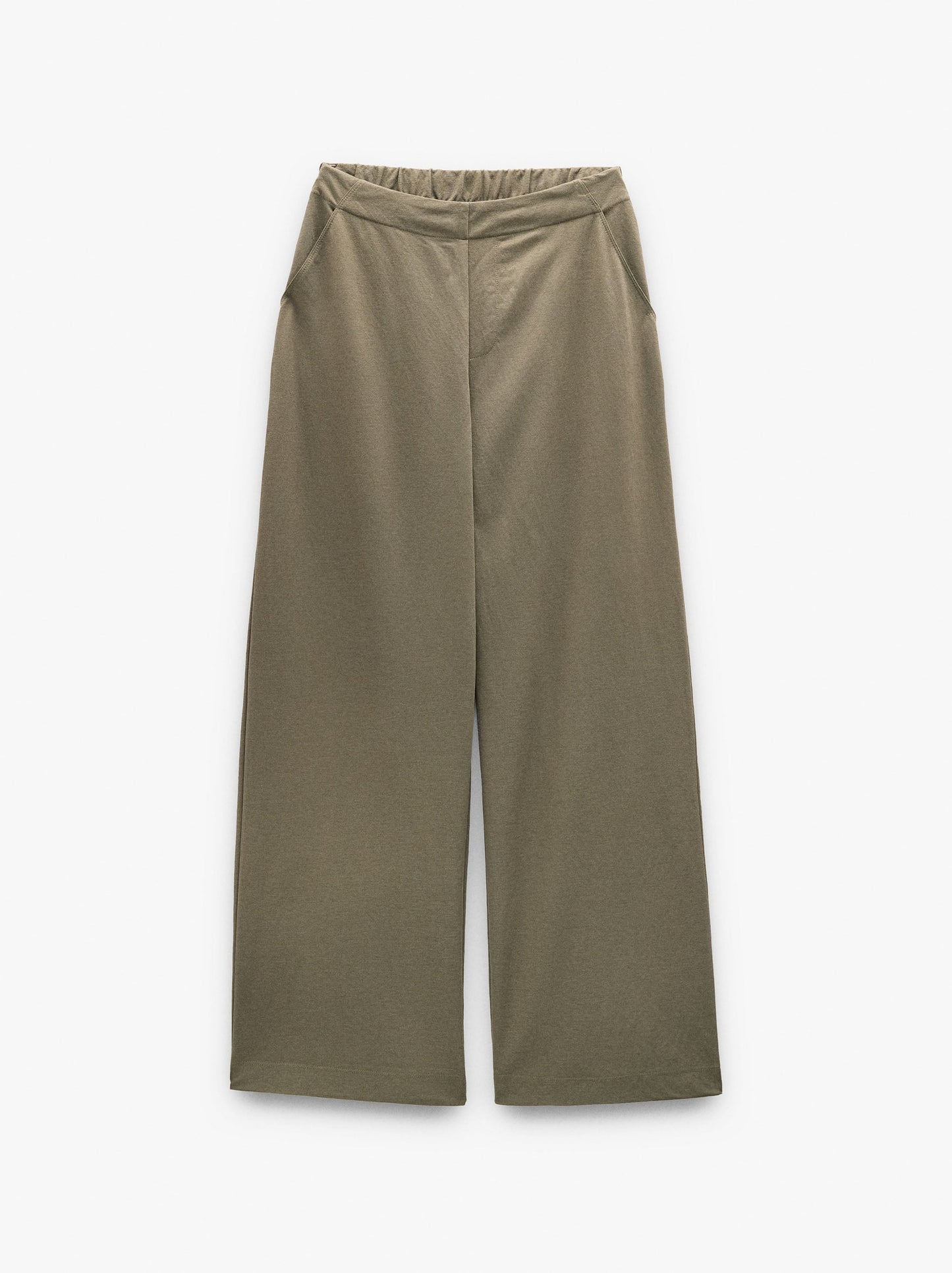 Plain Trousers With Elastic Waist