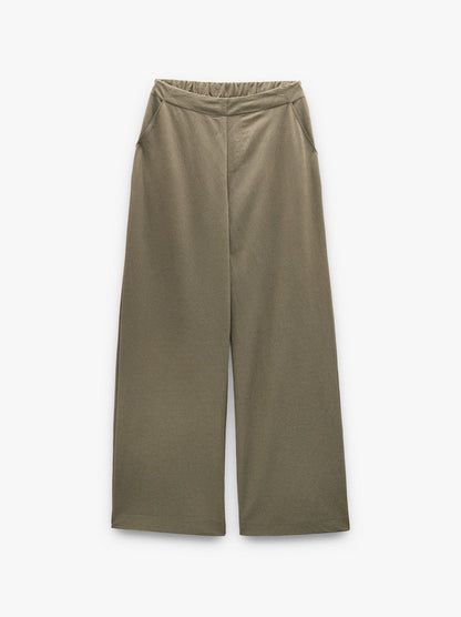 Plain Trousers With Elastic Waist