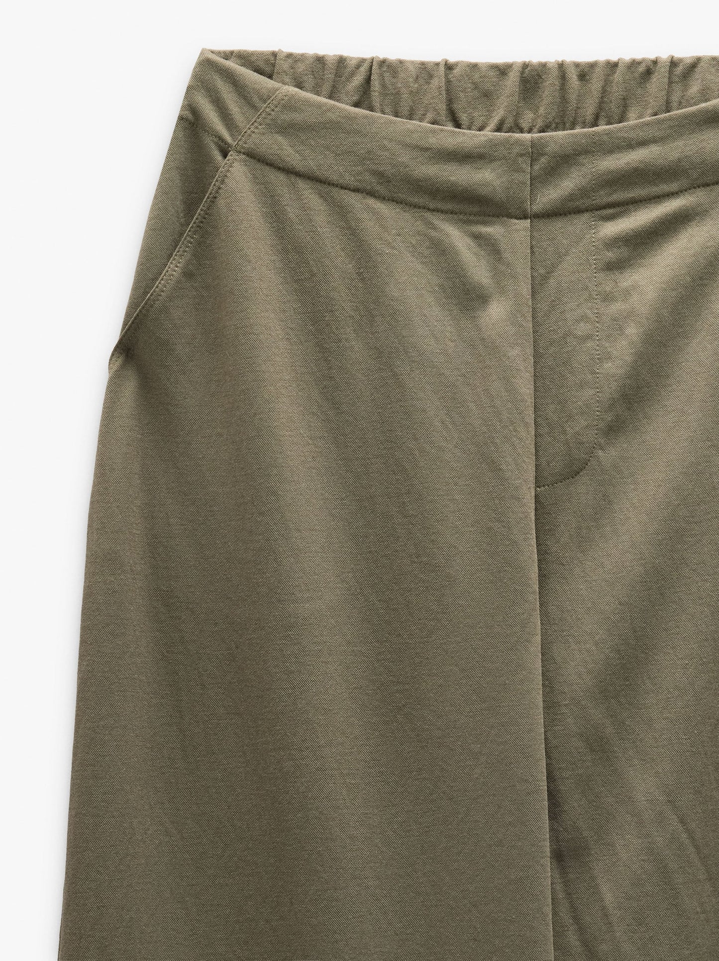 Plain Trousers With Elastic Waist