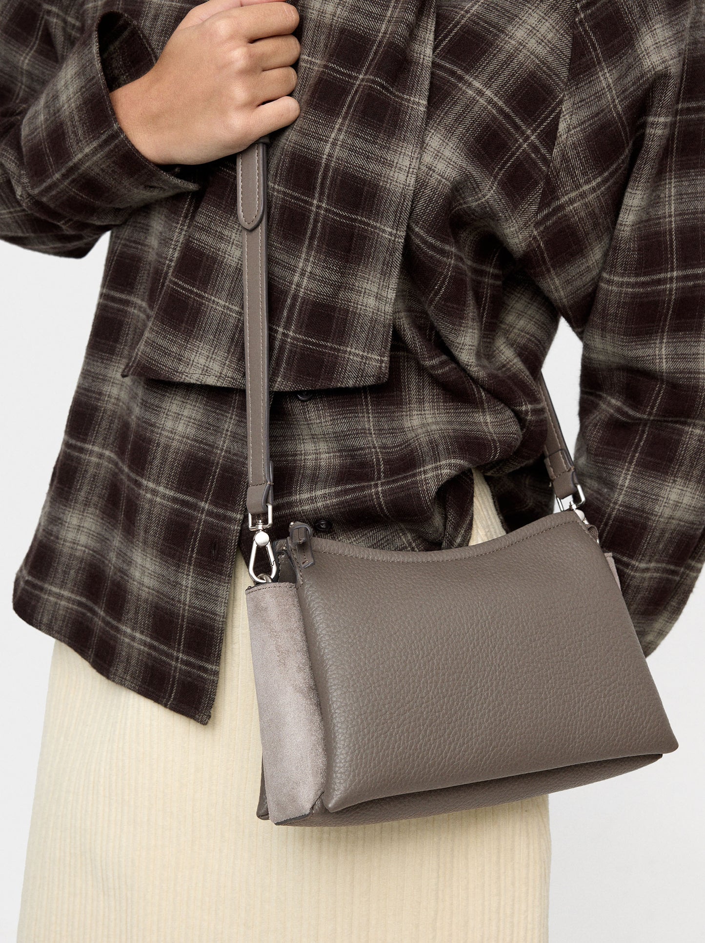 Crossbody Bag With Leather-Effect Texture