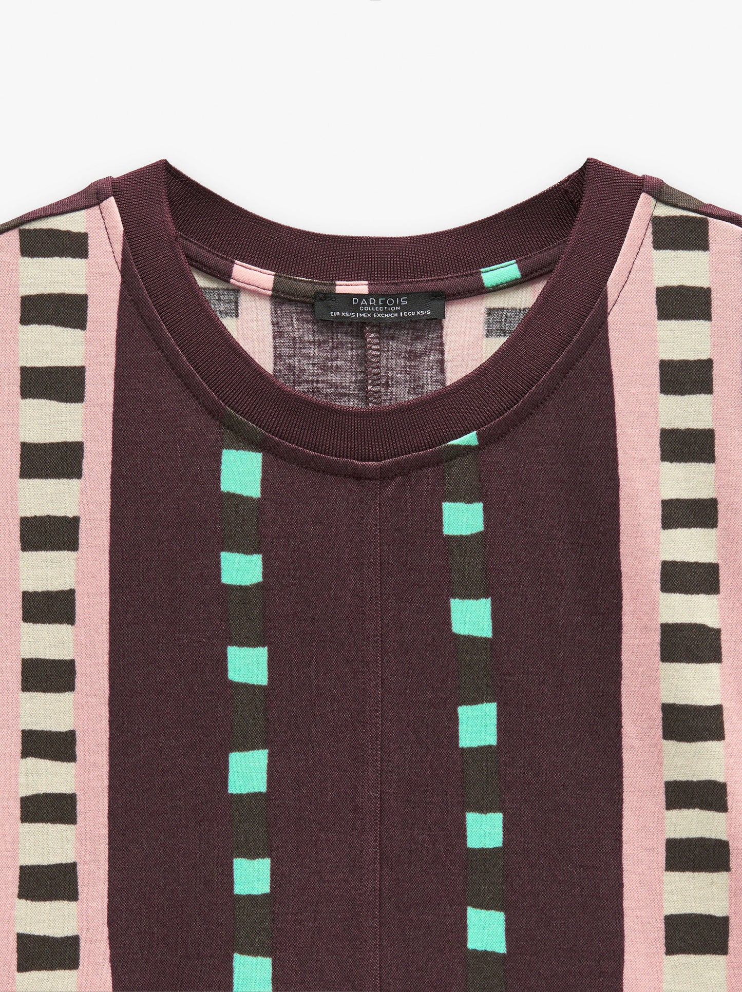 Long Printed Dress With Contrast