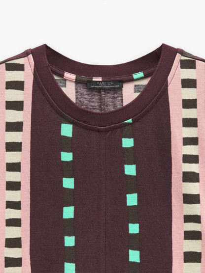 Long Printed Dress With Contrast