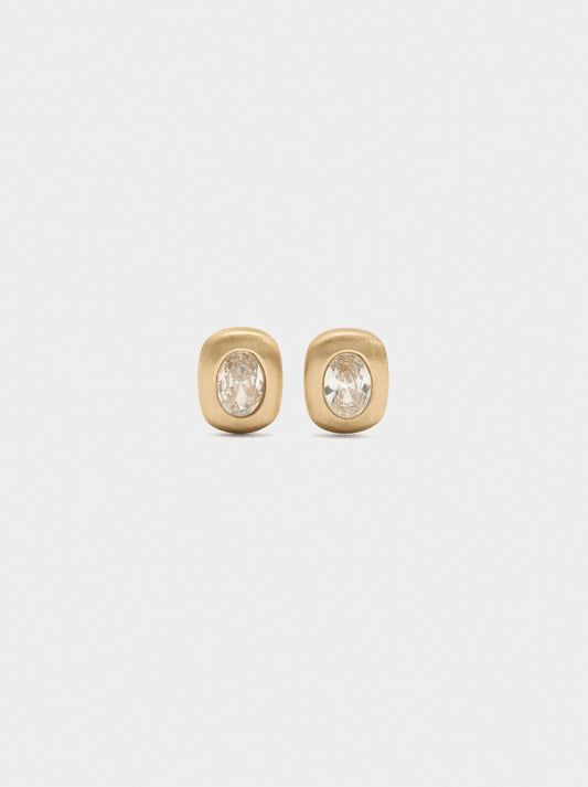 Rounded Earrings With Cubic Zirconia