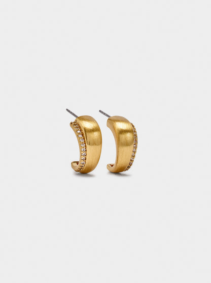 Double-Effect Earrings With Zirconia