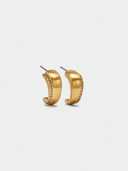 Double-Effect Earrings With Zirconia
