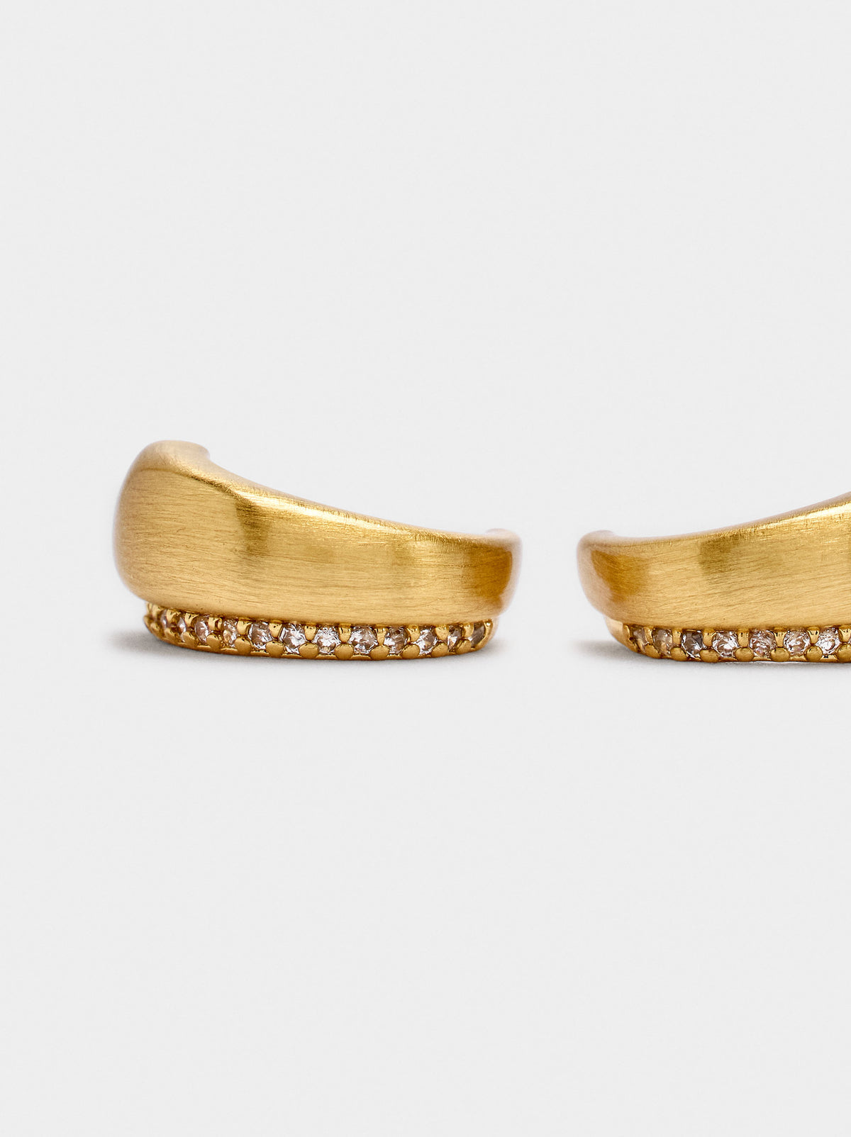 Double-Effect Earrings With Zirconia