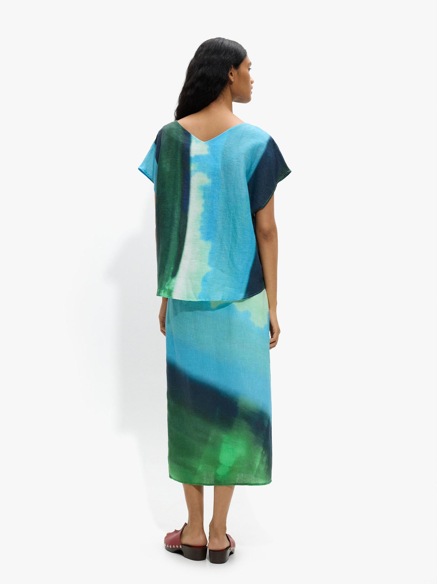 Printed Blouse With 100% Linen
