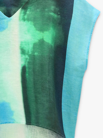 Printed Blouse With 100% Linen