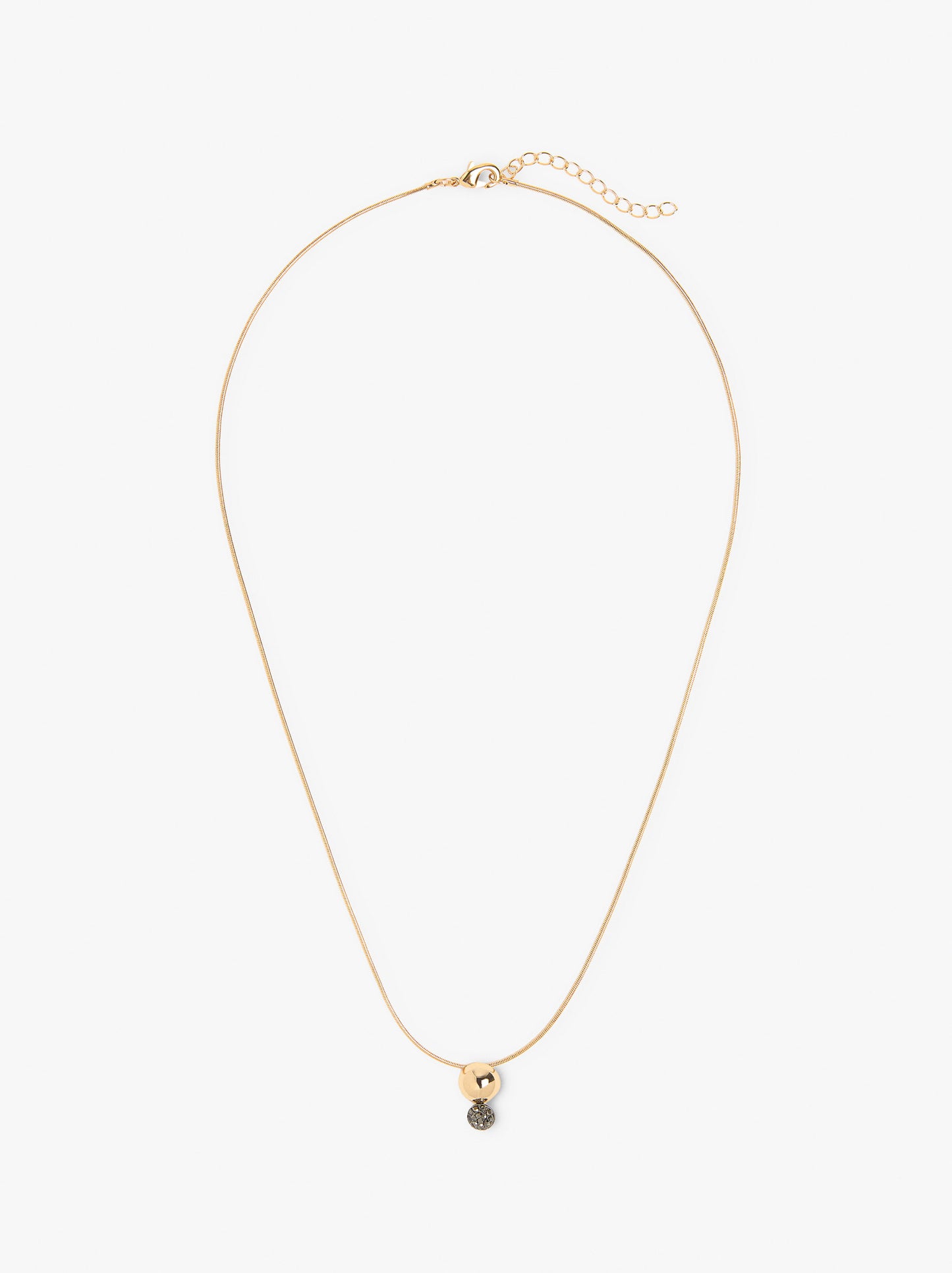 Necklace With Pendant Of Spheres With Crystals