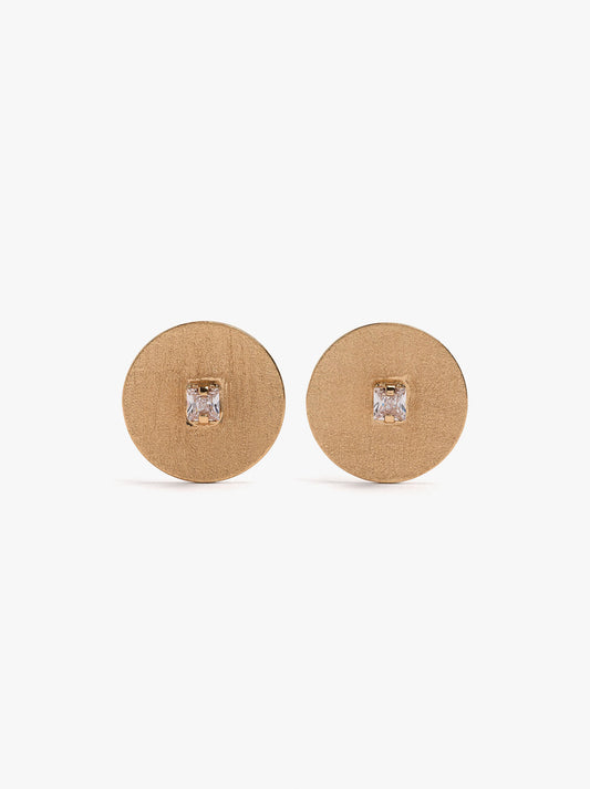 Round Earrings With Cubic Zirconia