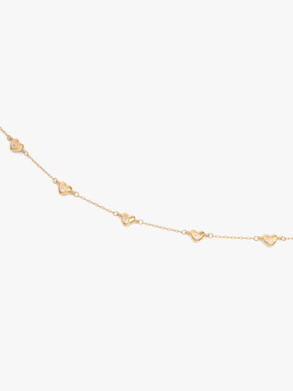 Necklace With Hearts And Cubic Zirconia