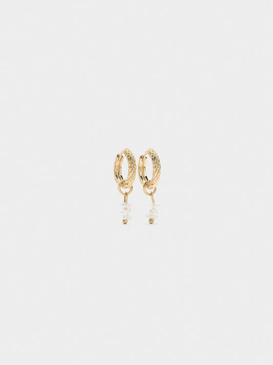 Hoop Earrings With Freshwater Pearls