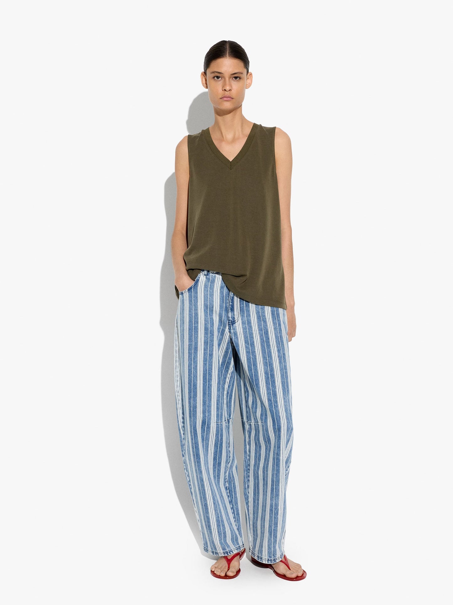 Flowy Top With V-Neck