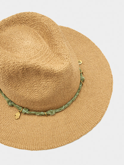 Straw-Effect Hat With Cord And Charms