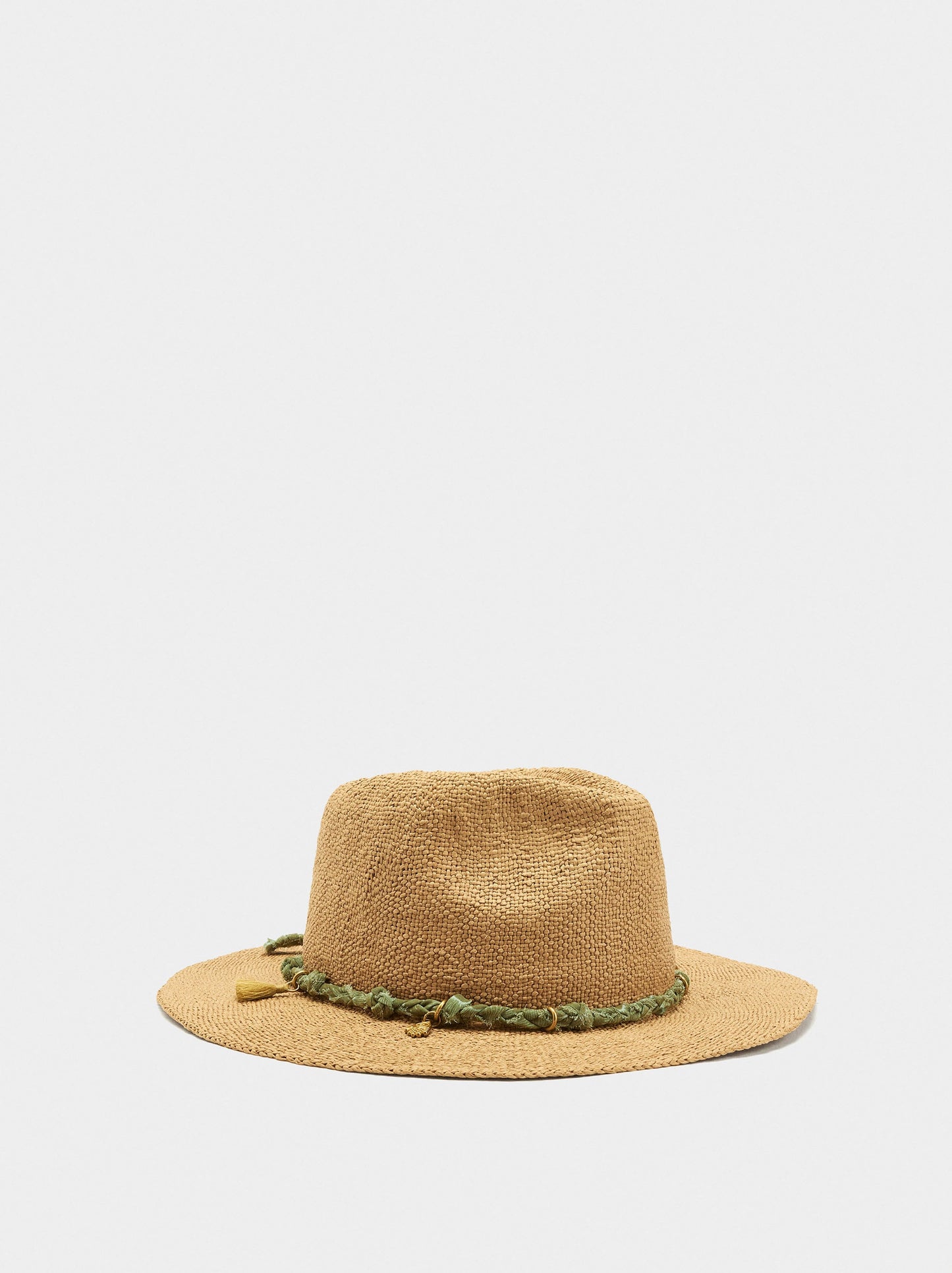 Straw-Effect Hat With Cord And Charms