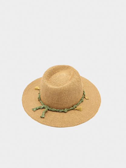 Straw-Effect Hat With Cord And Charms
