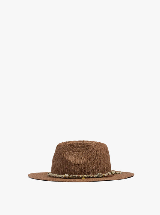 Straw-Effect Hat With Cord And Charms