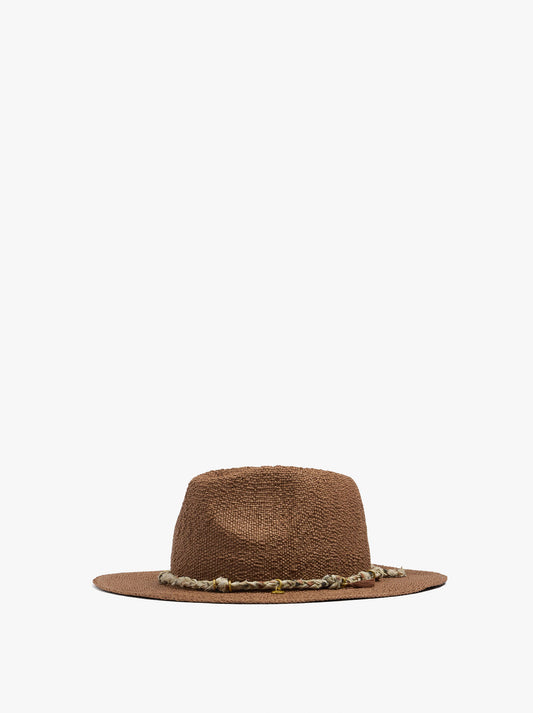 Straw-Effect Hat With Cord And Charms
