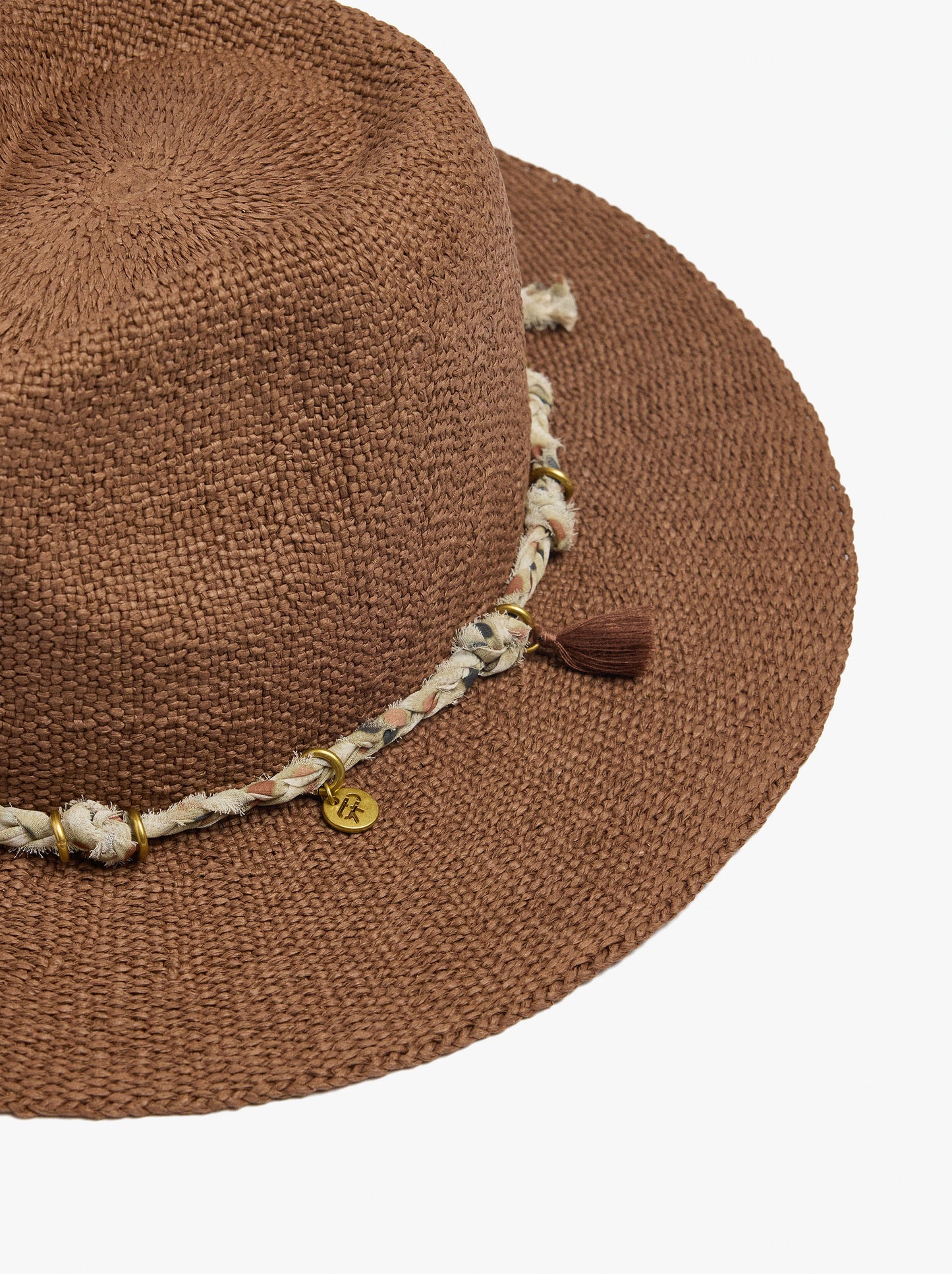 Straw-Effect Hat With Cord And Charms
