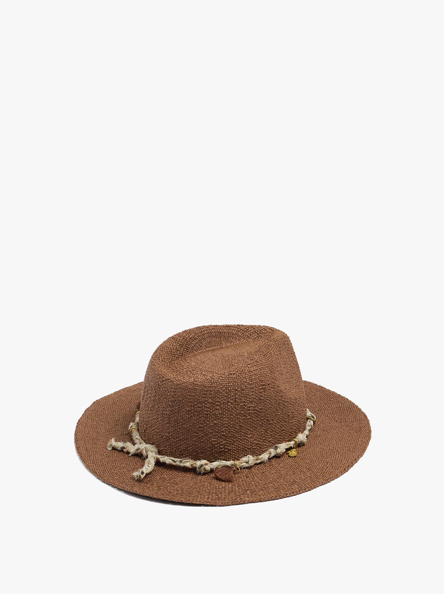 Straw-Effect Hat With Cord And Charms