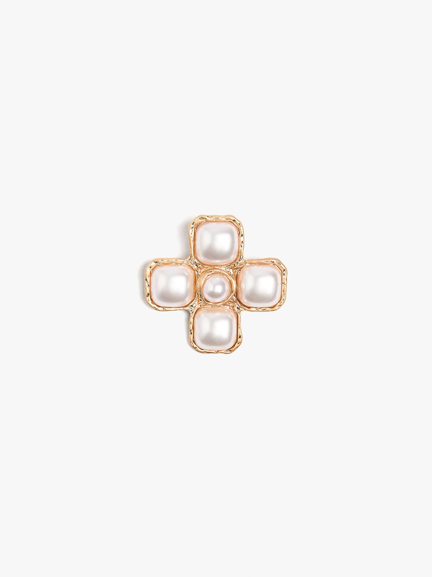Cross Brooch With Pearls