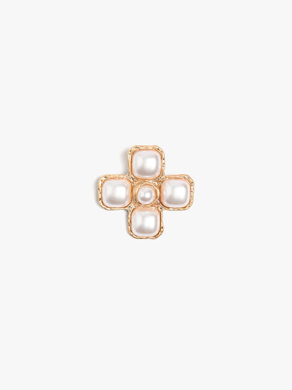 Cross Brooch With Pearls