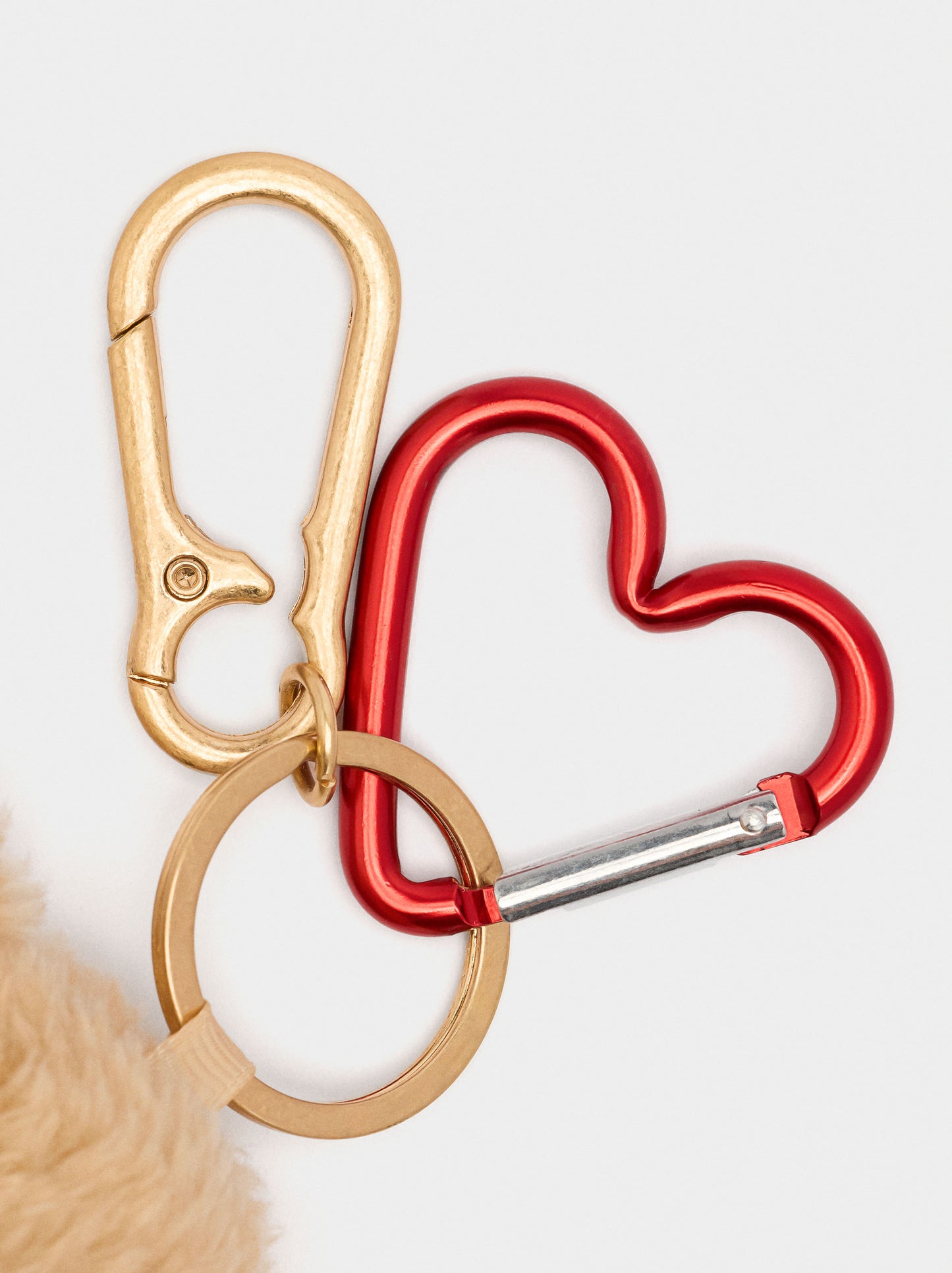 Bear Charm Keychain With Pearl Necklace