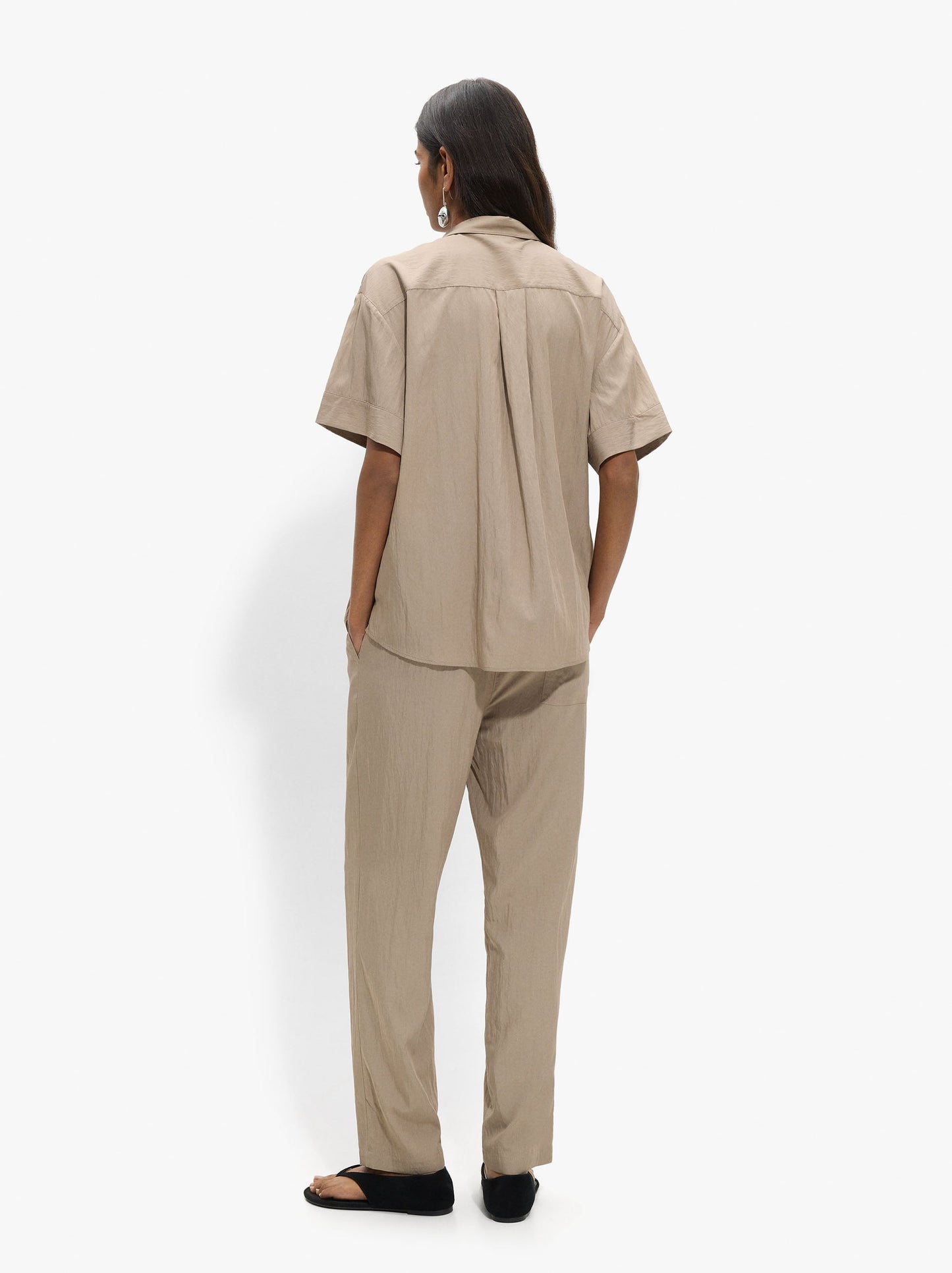 Shirt With Crinkled Effect And Pocket