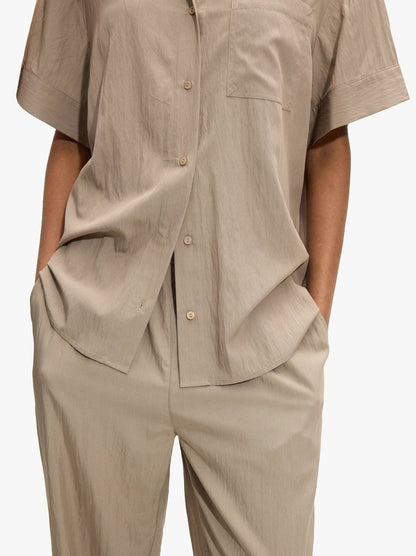 Shirt With Crinkled Effect And Pocket