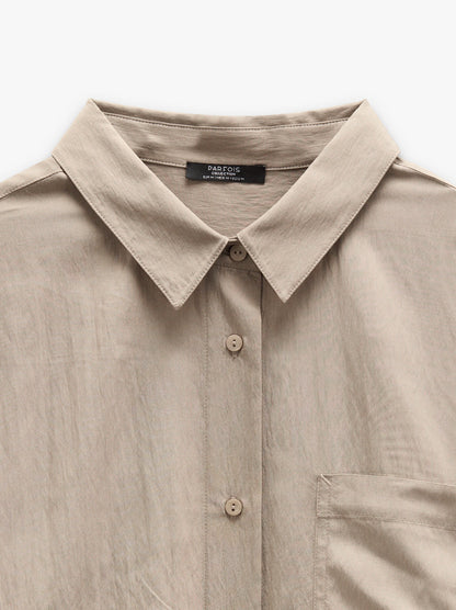 Shirt With Crinkled Effect And Pocket