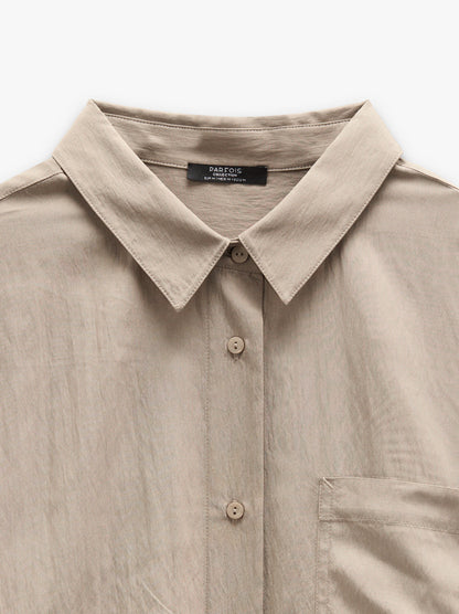Shirt With Crinkled Effect And Pocket