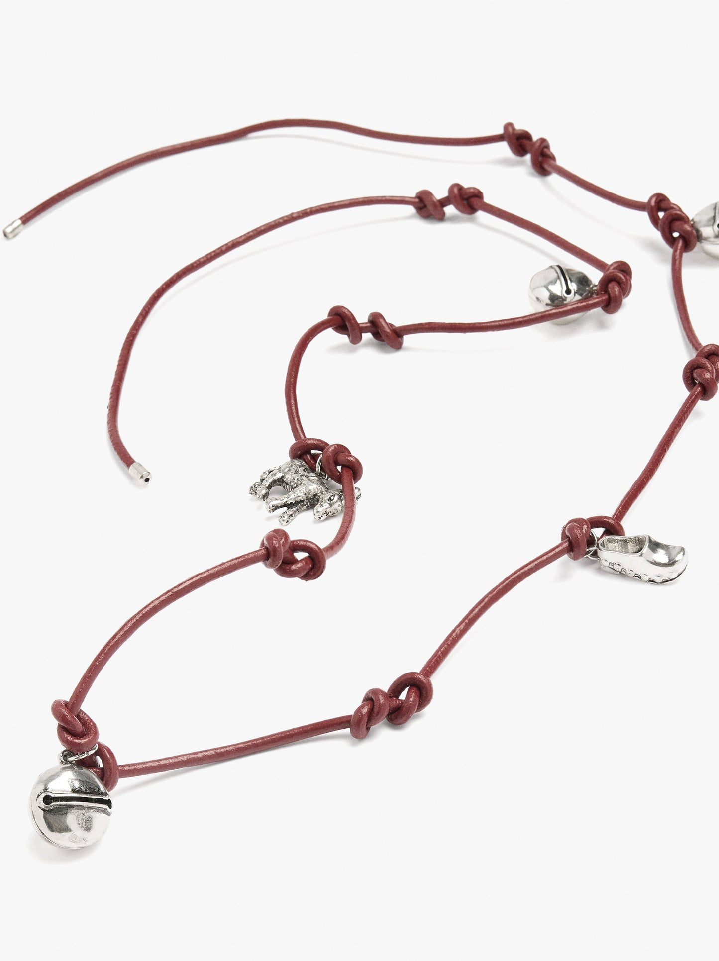 Necklace Of Cord With Charms And Bells