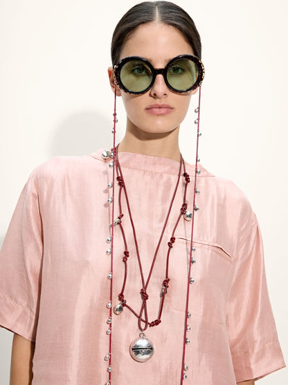 Necklace Of Cord With Bell