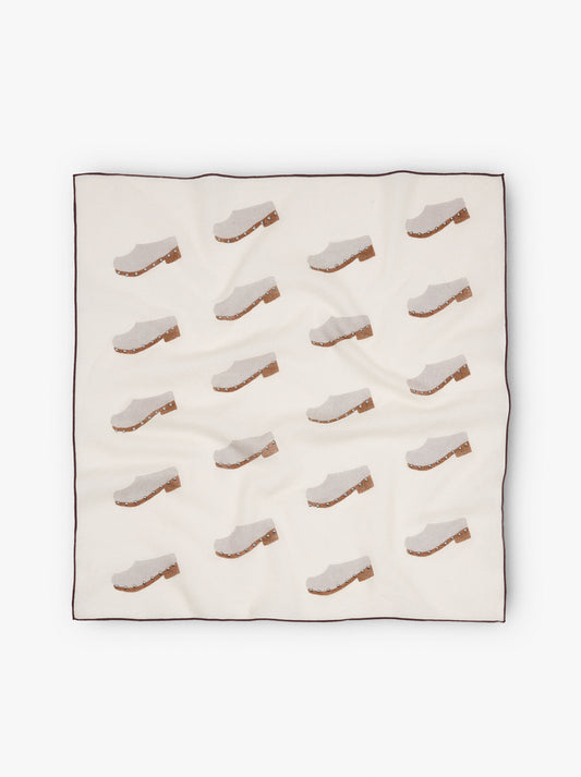 Printed Scarf Of Clogs 100% Cotton