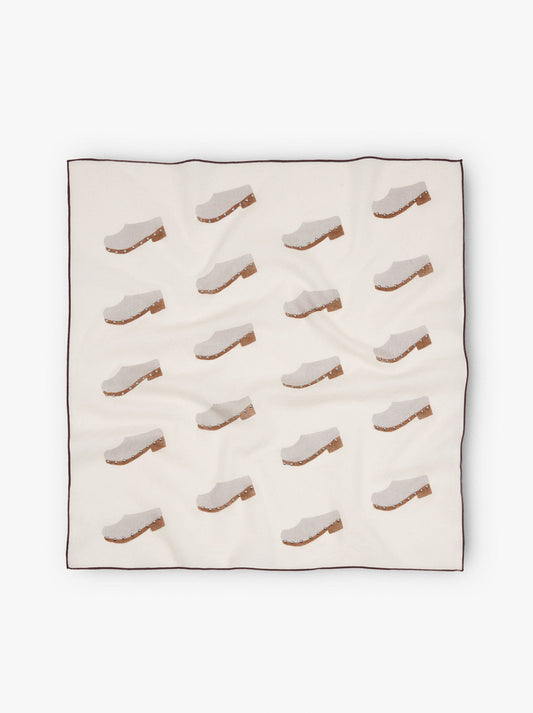 Printed Scarf Of Clogs 100% Cotton