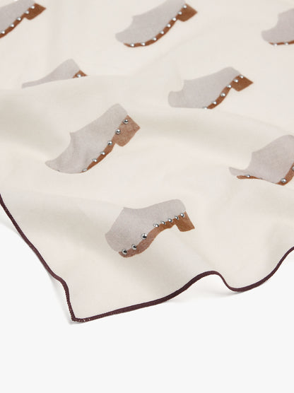 Printed Scarf Of Clogs 100% Cotton