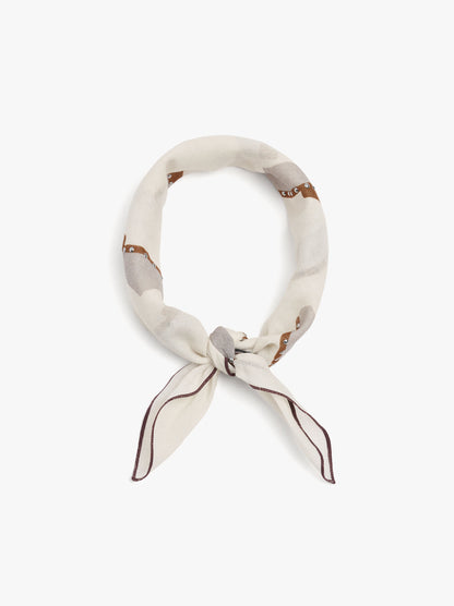 Printed Scarf Of Clogs 100% Cotton