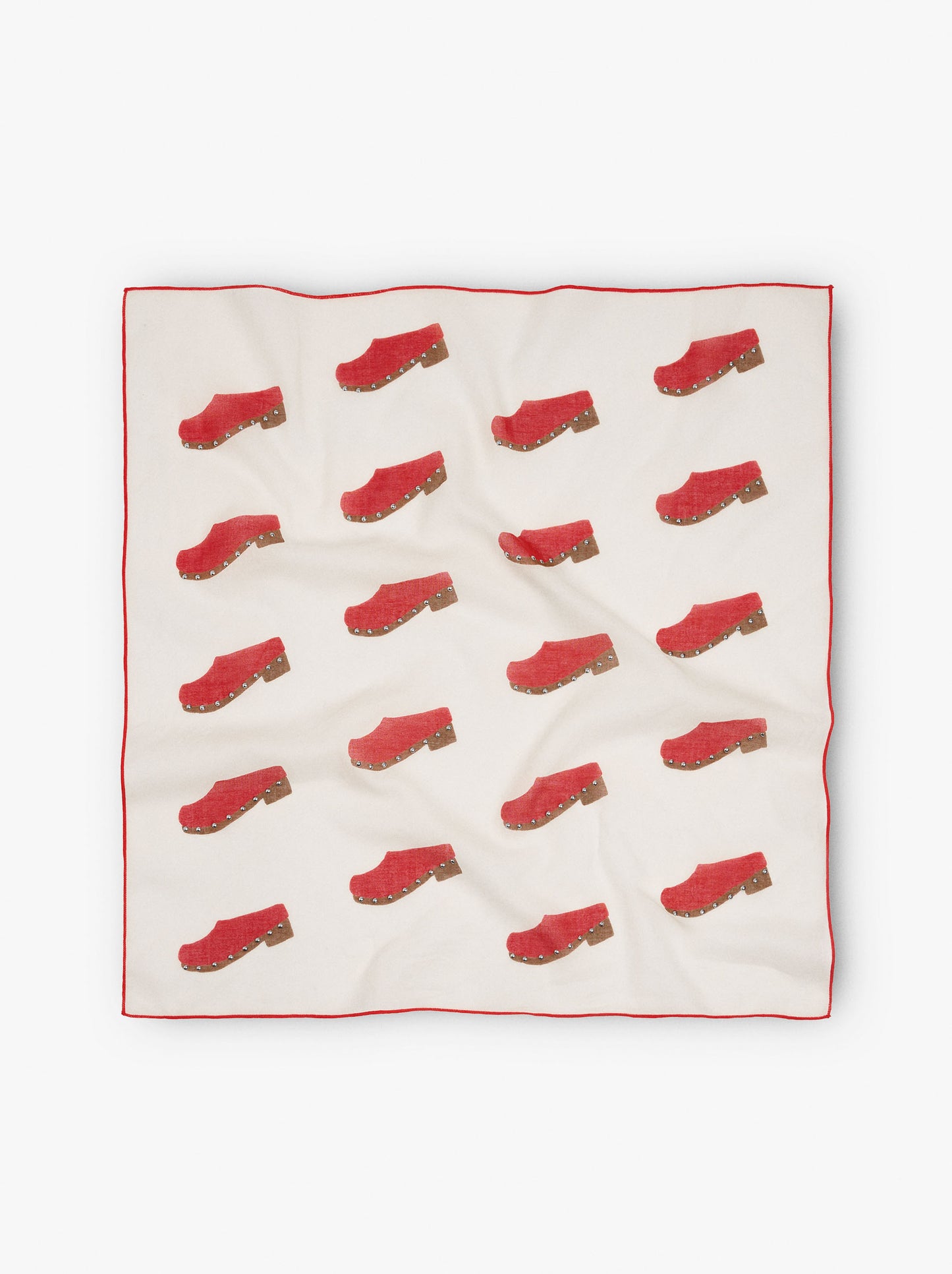Printed Scarf Of Clogs 100% Cotton