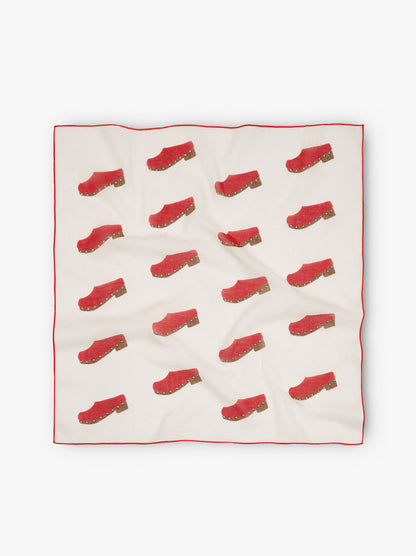 Printed Scarf Of Clogs 100% Cotton